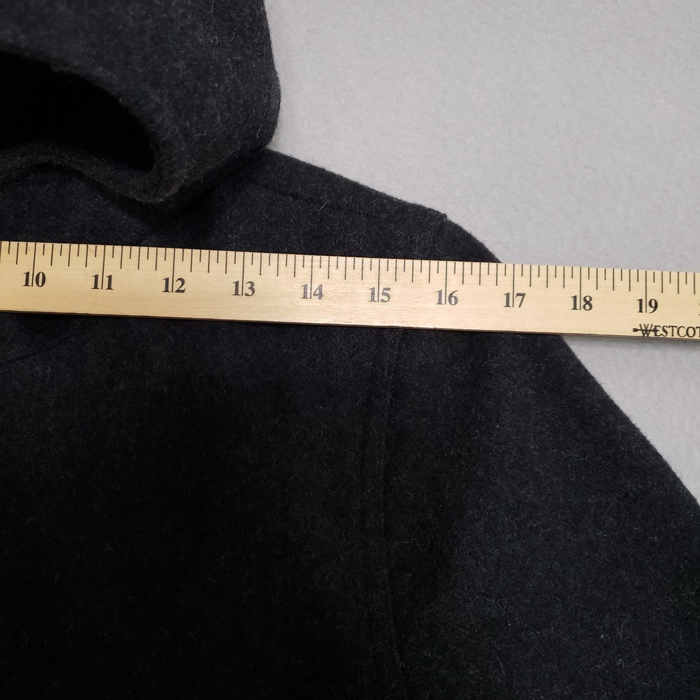 Vintage‎ Old Navy Women's Large Coat 2003 Wool Blend Hooded Charcoal Grey Y2K - Picture 9 of 14